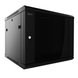 Nexxt Solutions NPC-P6U65B - Gabinete de Pared con Puerta de Vidrio Templado, Completamente ensamblado, 6U, 550mm