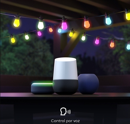 Nexxt Solutions RGBIC Smart LED String Light with Wi-Fi - NHB-O150 - view voice command