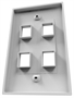 Nexxt Solutions Wall Plate for Keystone Jacks 4 Ports Back Side