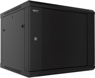 Nexxt Solutions NPC-F9U66B - Wall Cabinet with Tempered Glass Door, Semi-assembled, 9U, 600mm