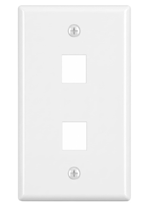 NFP-1028 Keystone-Wall-Plate-2-Ports-White-Front View