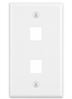 NFP-1028 Keystone-Wall-Plate-2-Ports-White-Front View