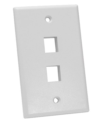 NFP-1028 Keystone-Wall-Plate-2-Ports-White-Lateral View