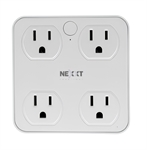 Nexxt Solutions NHP-T610 - Smart Plug, 4 Outlets, 4 USB, 100V/240V, WiFi 2.4GHz, White