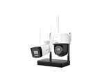 Hikvision NKS424W03H  - Kit de Cámara de Seguridad, One Bullet + One PTD, Wi-Fi, 4MP, Coaxial, Ángulo Fijo