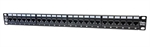 Quest Technology  - Panel de Conexiones para Montaje en Rack de Red, Cat6 UTP 24 Puertos, Riel de 19" 1U, Bloque de Impacto Tipo 110 Paquete Individual