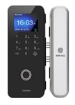 Nordson Electronic  - Cerradura Inteligente para Puertas de Vidrio, Huella Semiconductora de Alta Velocidad, Acceso por Contraseña y Tarjeta RFID, Pantalla a Color de 1.77", Reporte de Asistencia en Excel por USB, Instalación sin Perforaciones