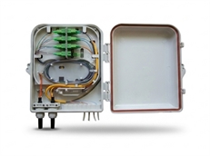 Nitrotel - Caja de Terminación Óptica para Exterior, 2 Puertos de Entrada Integrados, 8 Adaptadores SC/APC Incluidos, Protección IP55