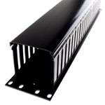 Ortronics OR-808044549 - Closed Cover Finger Duct Cable Management Panel, 19" Rack, 2U, 3" x 3" Duct, Black