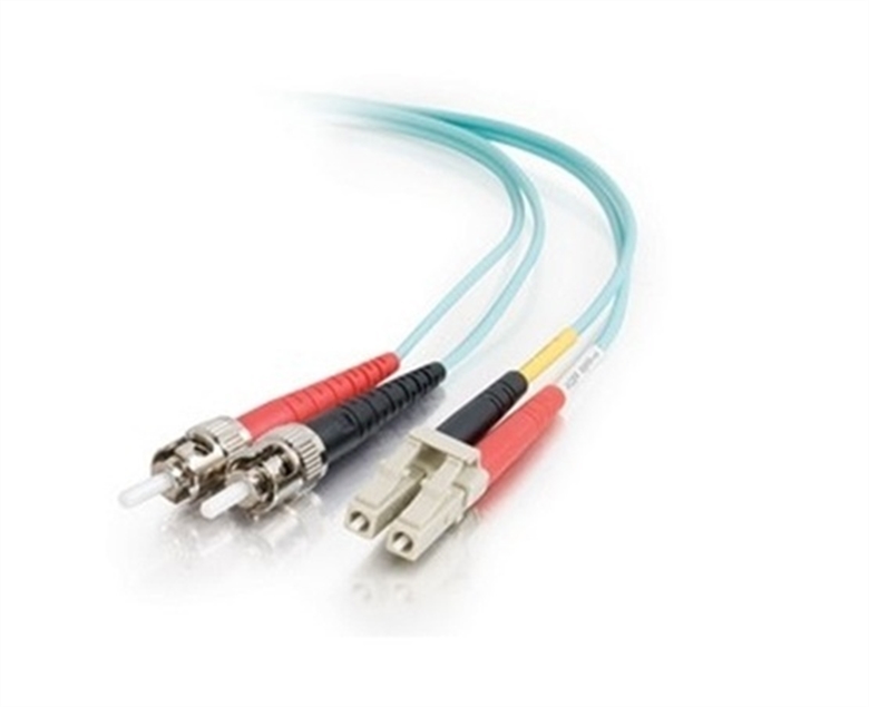 OR-852-LL2-050-55L Aqua-LC to LC Duplex OM4 Fiber Patch Cord 15m-Lateral View