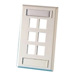 Ortronics OR-KSFP6 - Keystone Wall Plate, 6 Ports, Fog White