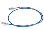 Ortronics CAT 6A U/UTP - Cable de Red, RJ-45 (M/M), 2.13m, Azul, CM, 28 AWG, Diámetro Reducido
