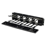 Ortronics OR-SHMC2RU - Organizador Horizontal de Cables, Rack 19", 2U, Unilateral, Negro, con Cubierta