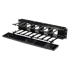 Ortronics OR-SHMC2RU - Single-Sided Horizontal Cable Manager, 19" Rack, 2U, Black, with Cover