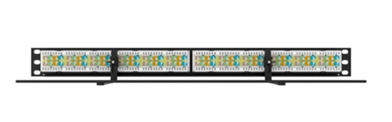 OR-SP6AU24 Black-24-Port Cat6A Flat Modular Patch Panel-Front View