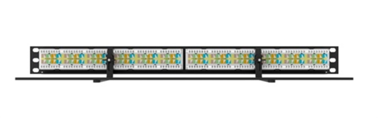 OR-SP6AU24 Black-24-Port Cat6A Flat Modular Patch Panel-Front View