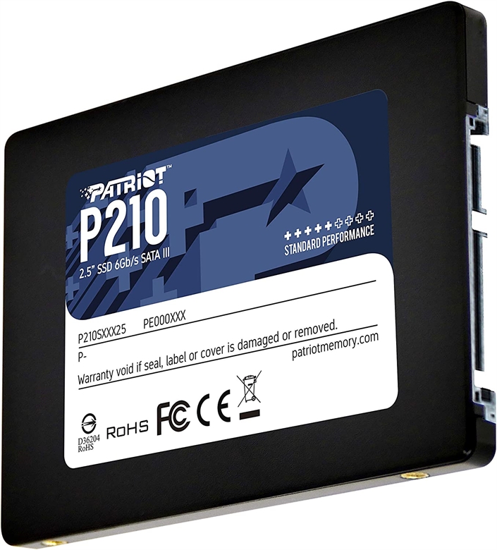 Patriot P210 - 2.5" Solid State Drives isometric side view