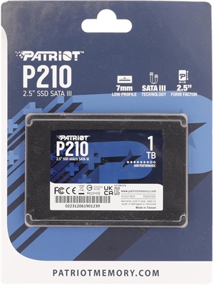 Patriot P210 - 25 Solid State Drives p210s1tb25 box view