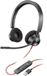 Poly Blackwire 3320 - Headset, Stereo, On-ear headband, Wired, USB, 20Hz-20kHz, Black