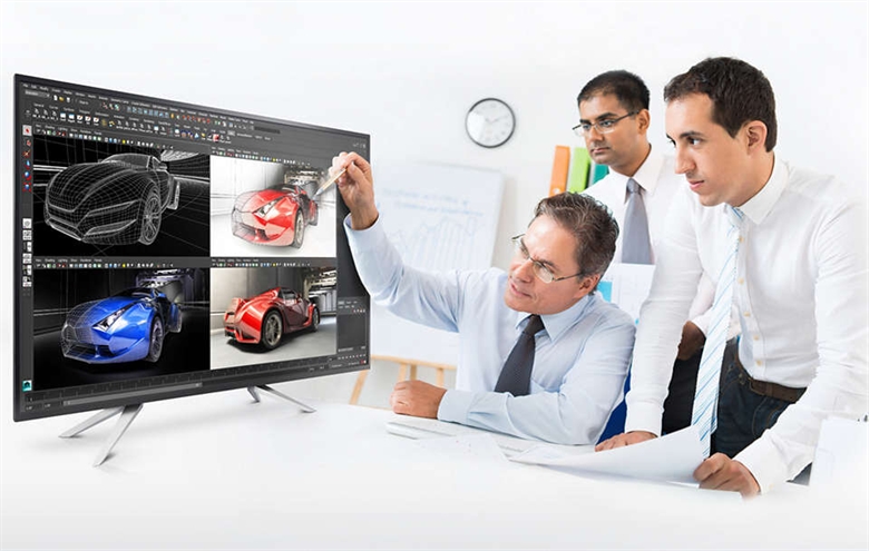 Philips BDM4350UC 4K Ultra HD 60Hz 43inch Monitor Angled People View