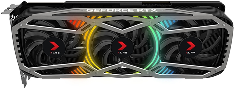 PNY GeForce RTX 3070 - Isometric Top Front View