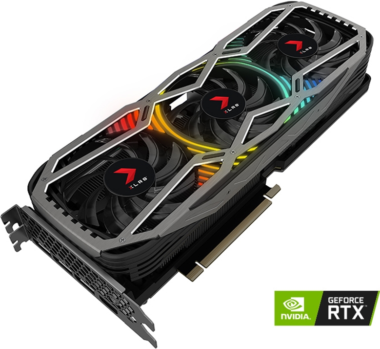 PNY GeForce RTX 3080 - Box View - Top Isometric View