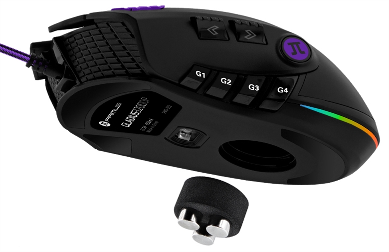 Primus Gaming Gladius Mouse con Cable Vista de la Base con Pesas