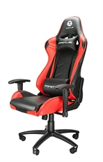 Primus Gaming THRONOS 100T - Red Gaming Chair, PVC and Synthetic Leather, Adjustable Headrest, Lumbar Support, Adjustable Seat Height, 2D Armrest