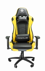 Primus Gaming THRONOS 100T - Yellow Gaming Chair, PVC and Synthetic Leather, Adjustable Headrest, Lumbar Support, Adjustable Seat Height, 2D Armrest