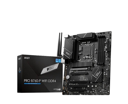 PRO B760-P WIFI DDR4 - Box and Motherboard Front