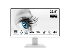 MSI Pro MP243XW - Monitor, 23.8", FHD 1920 x 1080p, IPS, 16:9, 100Hz Refresh Rate, HDMI, Display Port, With Speakers, White