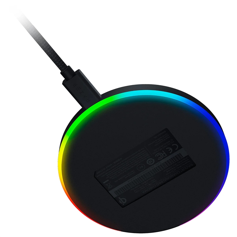 Razer Charging Pad Usb-C Fast Charge 10w Chroma Black rc21-01600100-r371 back view