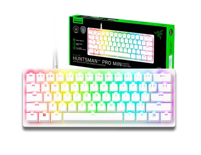 Razer Huntsman V3 Pro Mini White Gaming Keyboard-Box View