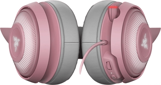 Razer Kraken Kitty Quartz Headset Gaming Rosado Controles de Audio