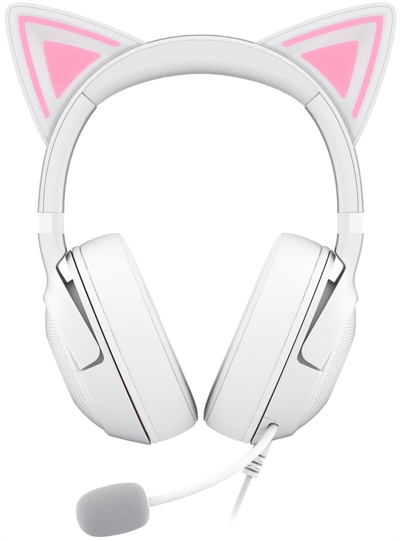 Razer Kraken Kitty V2 BLANCO VISTA FRONTAL