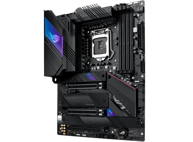 ROG STRIX Z590-E GAMING WIFI Motherboard Front Tilted View 2