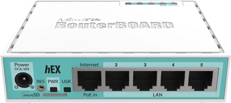 ROUTER AP MIKROTIK hEX 5 Gigabit Ethernet Front View 1