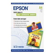 Epson S041106 - Papel Fotográfico Autoadhesivo, A4, 10 Hojas
