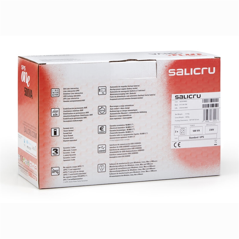 SALICRU - UPS battery - 500 VA 240 W back package view