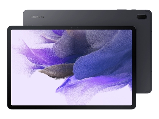 Samsung Galaxy Tab S7 FE MYSTIC BLACK front and back preview