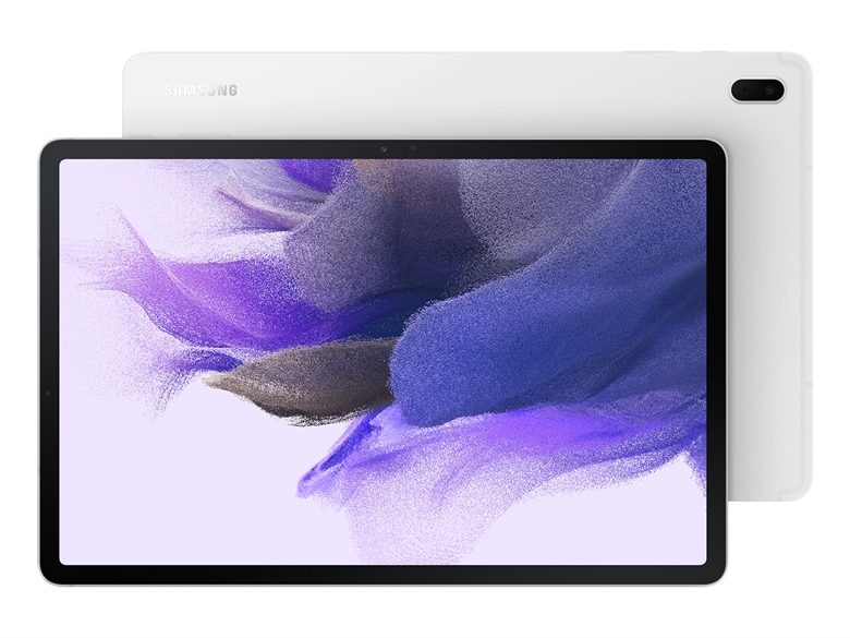 Samsung Galaxy Tab S7 FE MYSTIC SILVER front and back preview