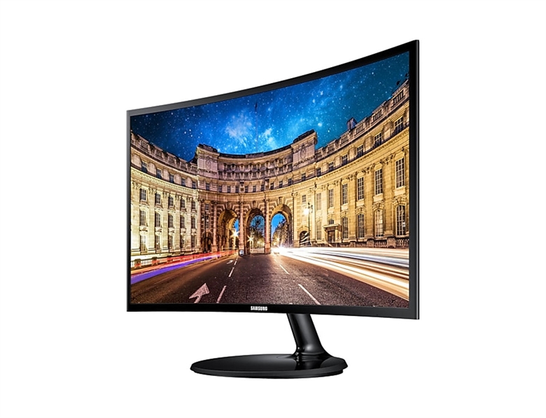 Samsung LC24F390FHLXZP Full HD 60Hz 24inch Curved Monitor Isometric Left View