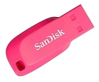 SanDisk Cruzer Blade - USB Flash Drive, 16GB, USB 2.0 , Type-A, Pink SanDisk Cruzer Blade - USB Flash Drive, 16GB, USB 2.0 , Type-A, Pink