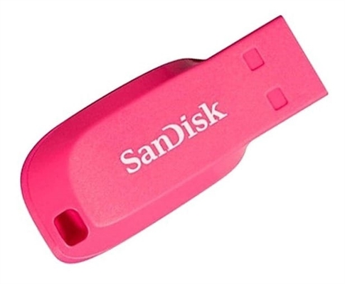 SanDisk Cruzer Blade 16 GB Rosa Vista Isométrica