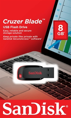 SanDisk Cruzer Blade Unidad Flash USB 8GB Negro y Rojo Empaque