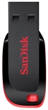 SanDisk Cruzer Blade - USB Flash Drive, 16GB, USB 2.0, Type-A, Black and Red