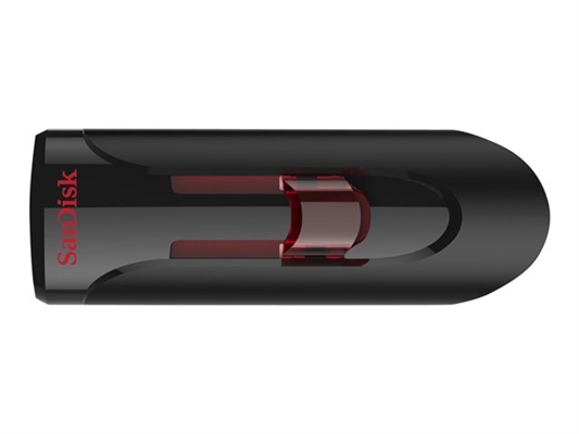 SanDisk Cruzer Glide 3.0 128 GB Black-Red Front View