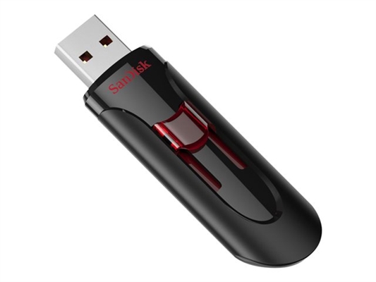 SanDisk Cruzer Glide 3.0 32 GB Black-Red Isometric Left View
