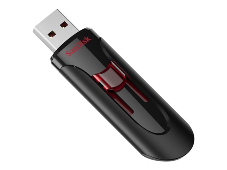 SanDisk Cruzer Glide 3.0 64 GB Black-Red Isometric Left View
