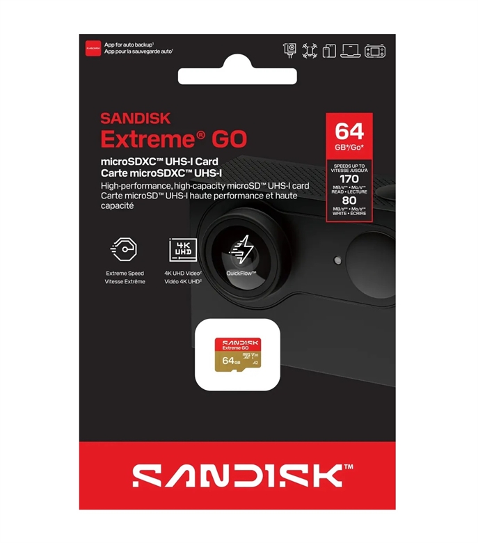 SanDisk Extreme GO 64GB microSDXC Memory Card-box View